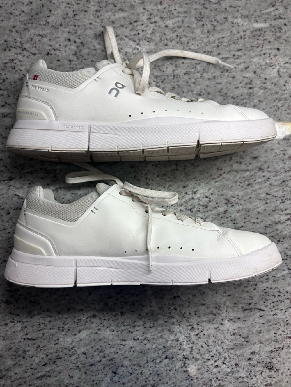 Men's On Cloud Roger Advantage White Leather Low-Top Sneakers size 12 - Picture 5 of 9